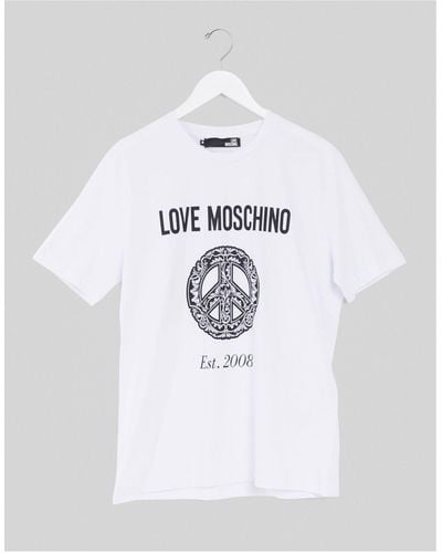 Love Moschino T-shirt Met Logo - Wit