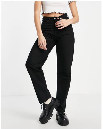SELECTED Femme – design – baumwoll-jeans mit weitem schnitt - Schwarz
