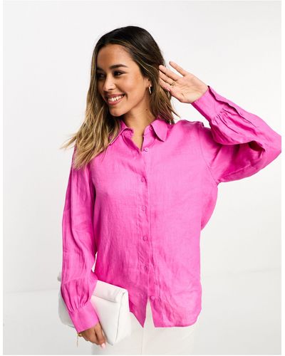 & Other Stories Oversize Linen Shirt - Pink
