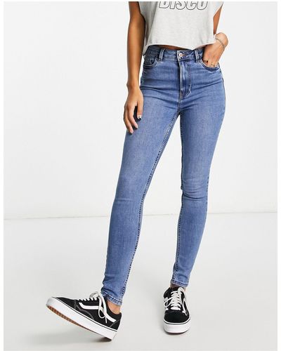 New Look Lift And Shape High Waisted Skinny Jeans - Blue