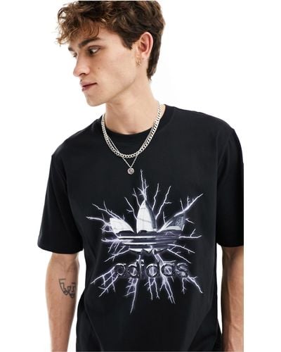 adidas Originals Electricity - t-shirt à imprimé graphique - et argenté - Noir