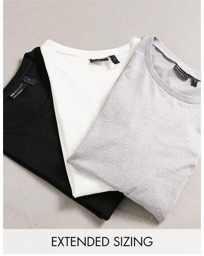 ASOS Confezione da 3 t-shirt girocollo a maniche lunghe - Multicolore
