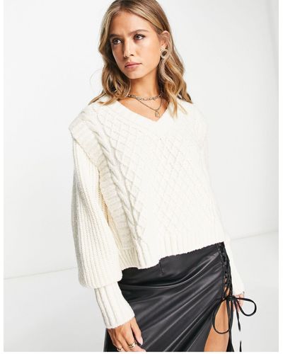 & Other Stories Wool Cable Detail Knitted Sweater - White