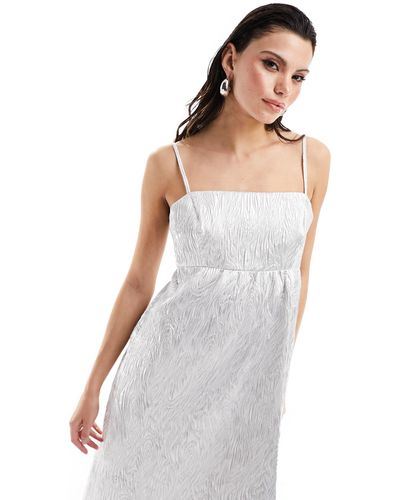 Nobody's Child Texture Jacquard Midi Dress - White