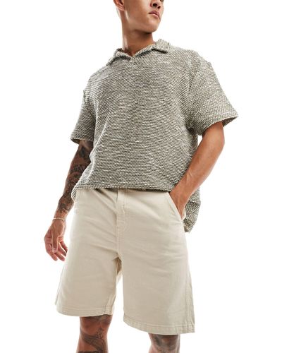 SELECTED Loose Fit Carpenter Shorts - Natural