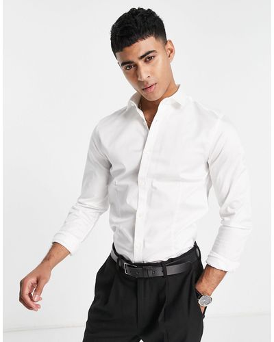 Jack & Jones Premium Super Slim Fit Stretch Smart Shirt - White