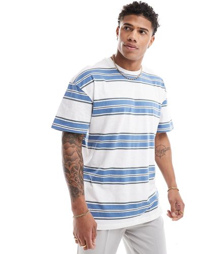 Threadbare Oversized Stripe T-shirt - Blue