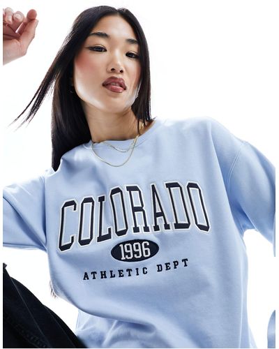 New Look Sweat à logo colorado - clair - Bleu