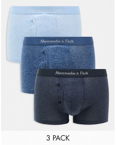 Abercrombie & Fitch 5 Pack Trunks Contrast Logo Waistband - Blue