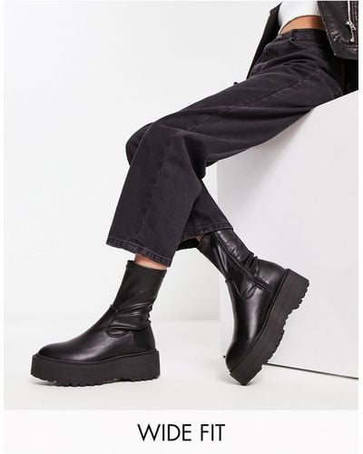 Public Desire Pabla Chunky Sole Ankle Boots - Black