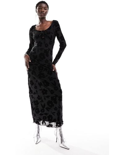 ONLY Jacquard Floral Maxi Dress - Black