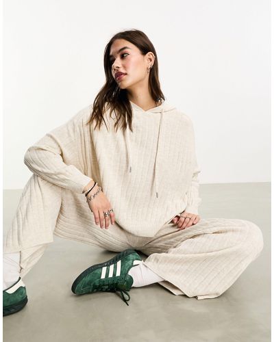 ONLY Ribbed Knit Pullover Co-ord - Natural