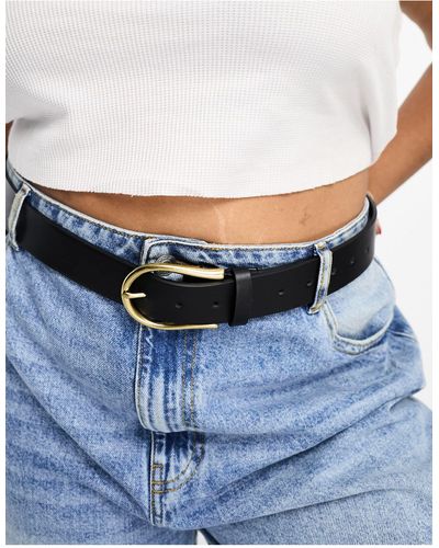 ASOS Asos Design Curve Half Moon Waist And Hip Jeans Belt - White