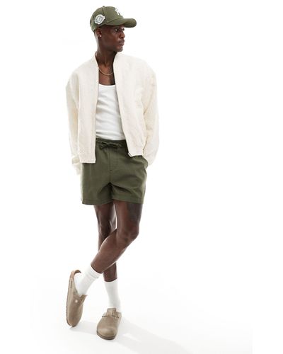 ASOS Wide Linen Shorts - Green