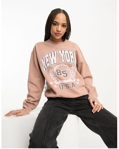 Miss Selfridge – new york – sweatshirt mit grafischem aufdruck - Schwarz