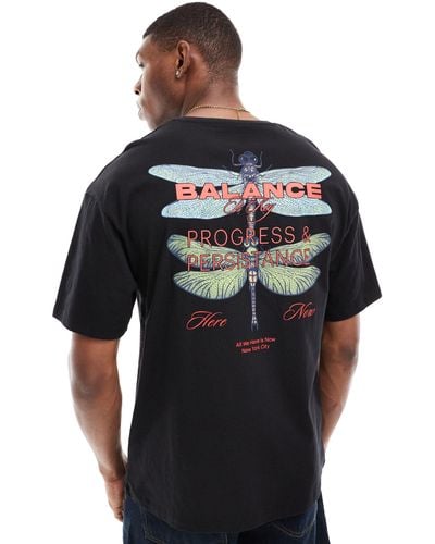 Jack & Jones Oversized T-shirt With Dragonfly Back Print - Black