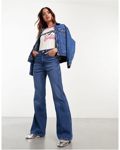 Wrangler Barbie - jeans a zampa lavaggio medio - Blu