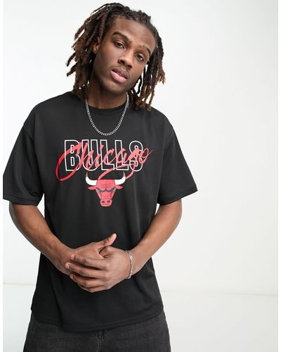 KTZ Chicago Bulls - Mesh T-shirt Met Geschreven Logo - Zwart