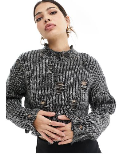 Pimkie – pullover im used-look - Grau