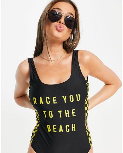 Brave Soul Race You To The Beach Swimsuit - Black