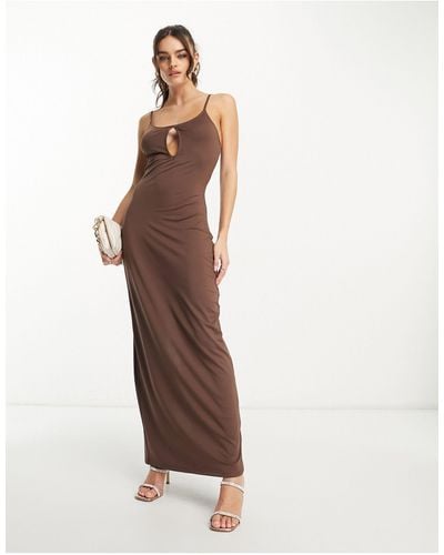 NA-KD X Annijor Maxi Dress With Cut Out Detail - White