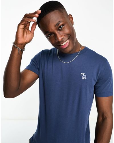 Abercrombie & Fitch T-shirt Met Logo - Blauw