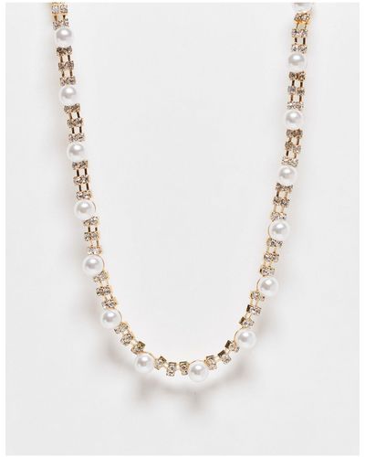 True Decadence – e halskette mit perlen und kristallen - Weiß