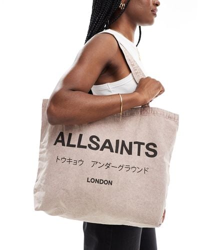 AllSaints Underground Shopper Tote - Natural