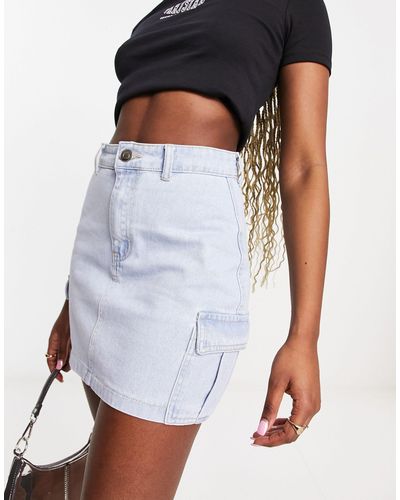 Missy Empire Denim Mini Pocket Detail Skirt - Blue
