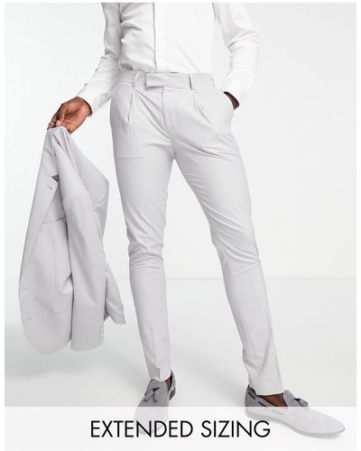 Noak 'camden' Skinny Premium Fabric Suit Trousers - Grey