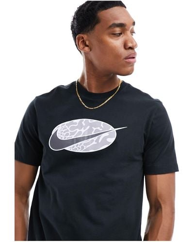 Nike – t-shirt mit swoosh-logo - Blau