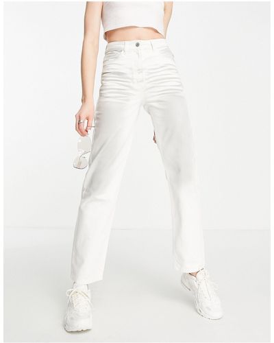 Collusion X005 - jeans dritti a vita medio alta lavaggio stile y2k - Bianco