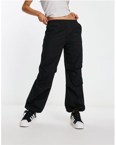 New Look Pull On Parachute Trousers - Black