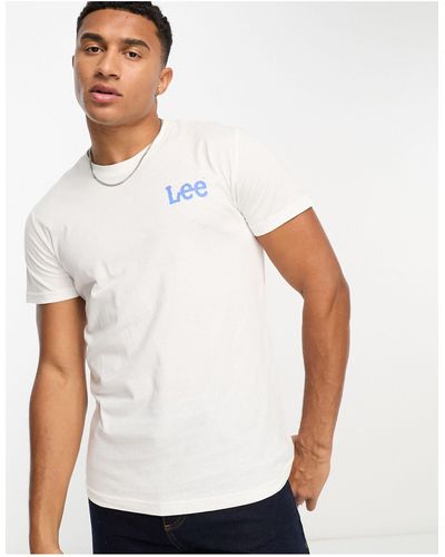 Lee Jeans T-shirt Met Wiebelig Logo - Wit