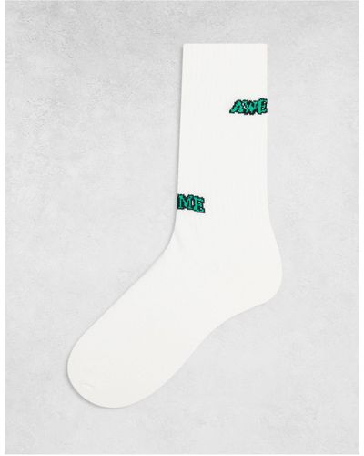 ASOS Awesome Logo Socks - White