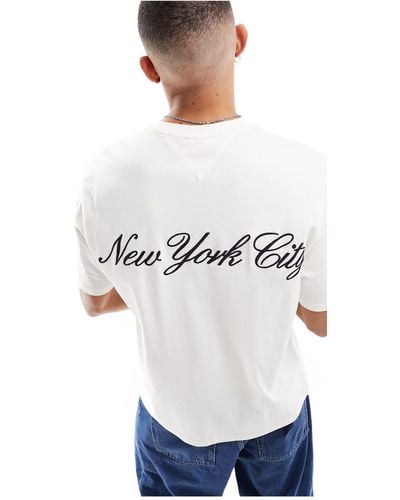 Tommy Hilfiger Luxe athletic - t-shirt décontracté style skateur avec logo - Blanc