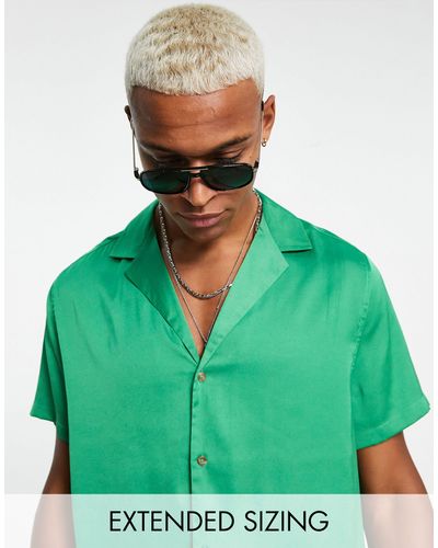 ASOS Chemise décontractée effet satiné avec col - vif - Vert