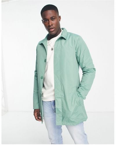 French Connection Lined Funnel Neck Mac Jacket - Green