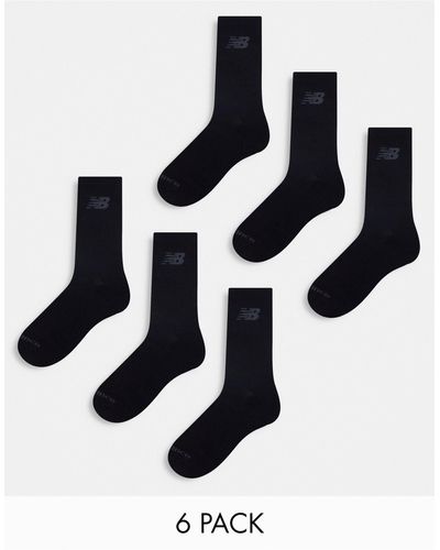 New Balance Performance Crew Sock 6 Pack - Black