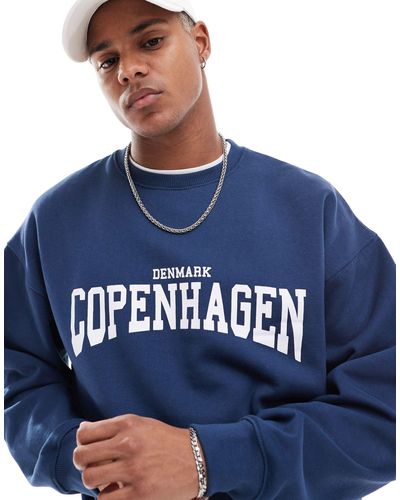 New Look 'copenhagen' Slogan Sweatshirt - Blue