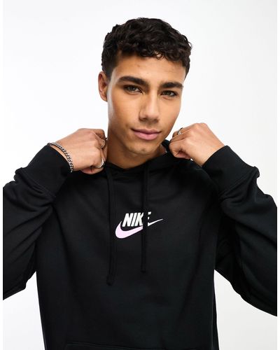 Nike – club – kapuzenpullover aus fleece - Schwarz