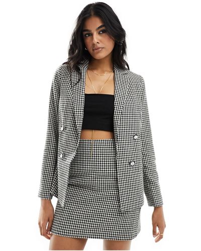 New Look Boucle Double Button Blazer - Grey
