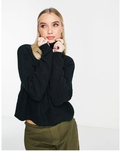ASOS Boxy Sweater With High Neck - Blue