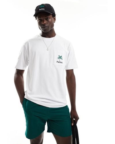 Parlez Embroidered Logo Short Sleeve T-shirt - White