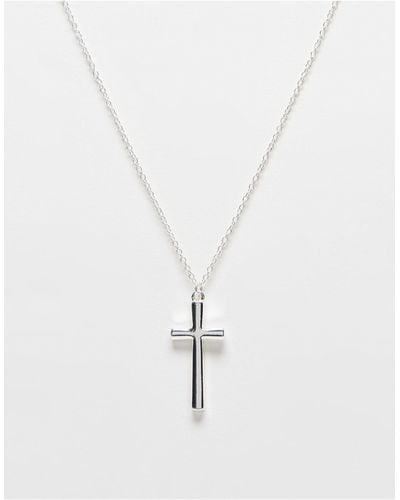 Icon Brand Cross Pendant Necklace - White