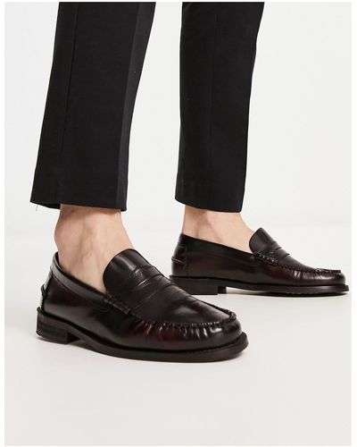 River Island Leren Penny Loafers - Zwart