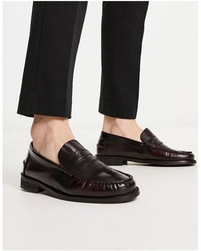 River Island – penny-loafer aus leder - Schwarz