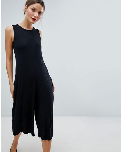 French Connection Sleeveless A-line Culotte Jumpsuit - Black