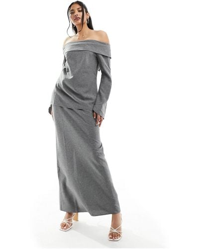 ASOS Clean Maxi Skirt Co-ord - Gray