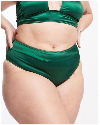 South Beach Exclusive High Waist Bikini Bottom - Green